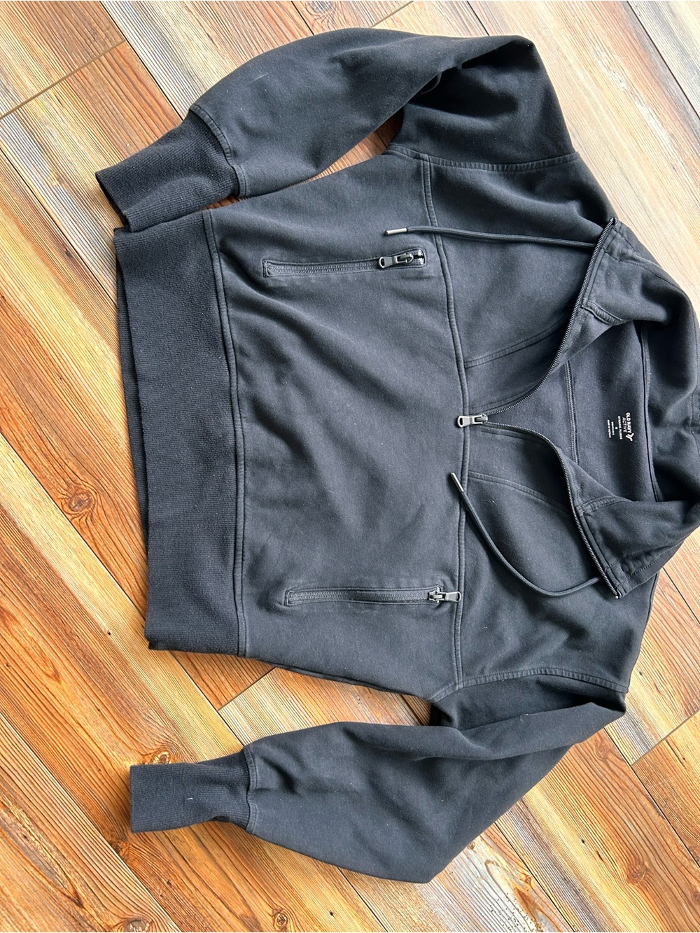Old Navy Black Teddy Half-Zip Jacket